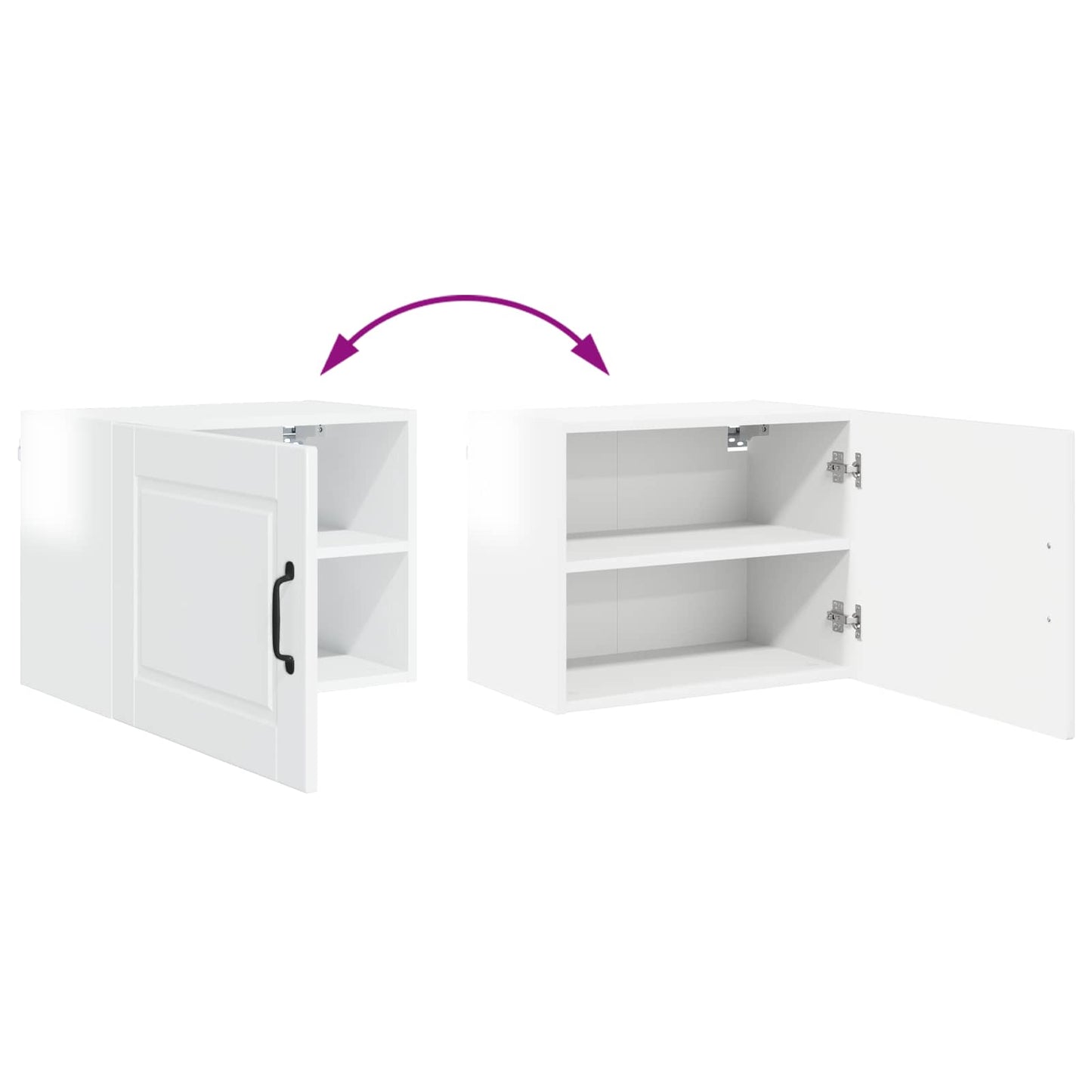 vidaXL Wall Cabinet PORTO 2 pcs High Gloss White 50 x 31 x 40 cm