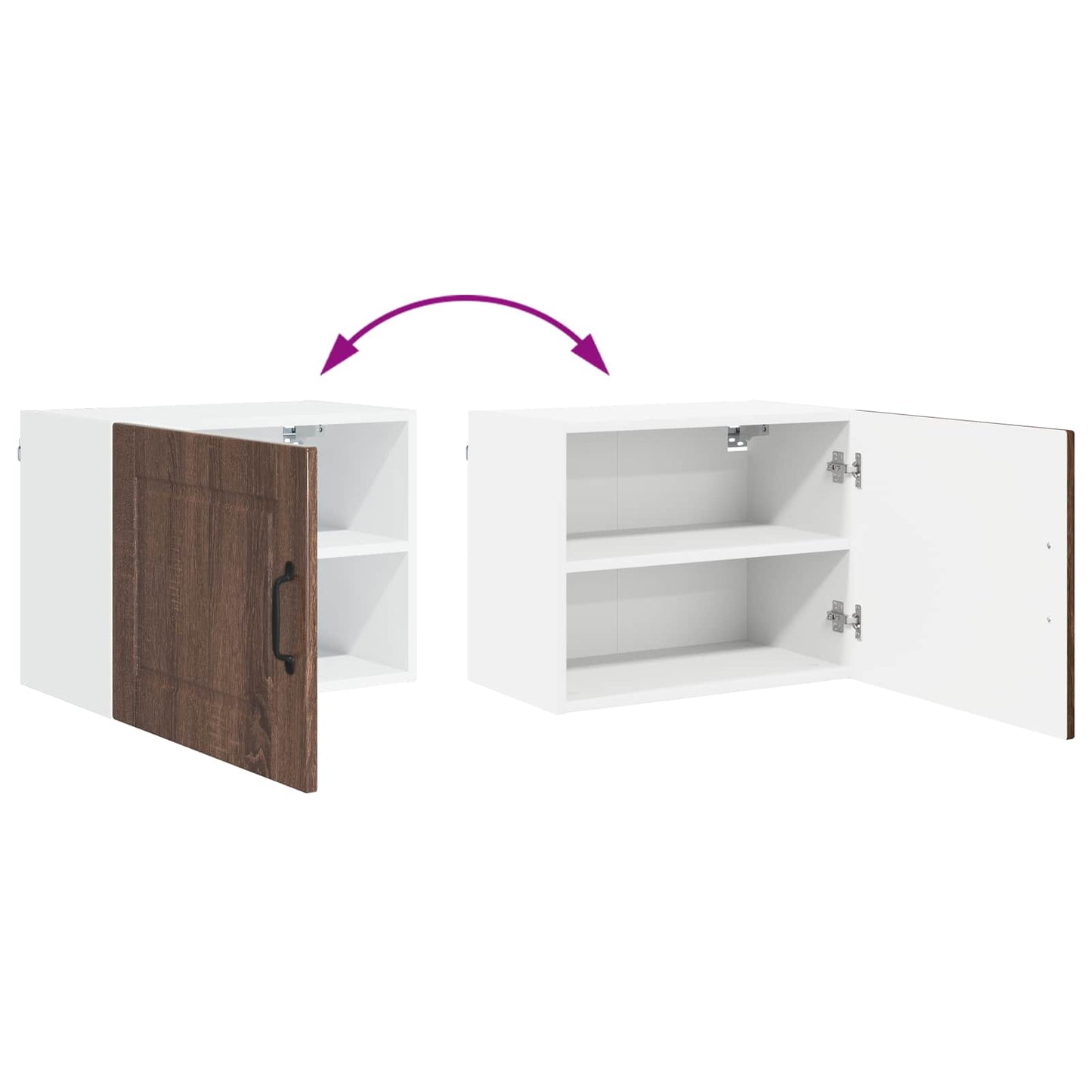 vidaXL Wall Cabinet PORTO 2 pcs Brown Oak 50 x 31 x 40 cm
