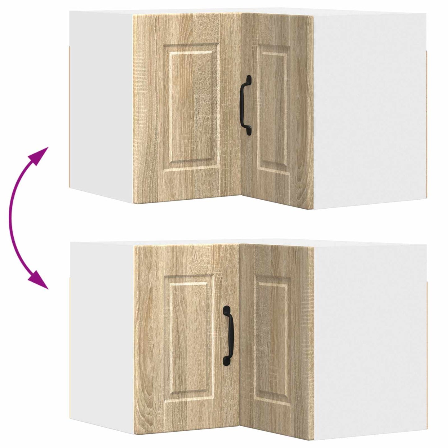 vidaXL Wall Corner Cabinet PORTO Sonoma Oak 57 x 57 x 40 cm