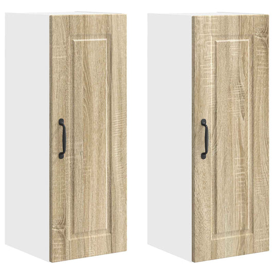 vidaXL Wall Cabinet PORTO 2 pcs Sonoma Oak 30 x 31 x 80 cm