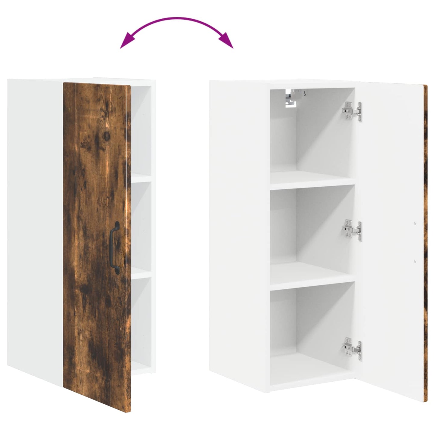 vidaXL Wall Cabinet PORTO Smoked Oak 30 x 31 x 80 cm Engineered Wood