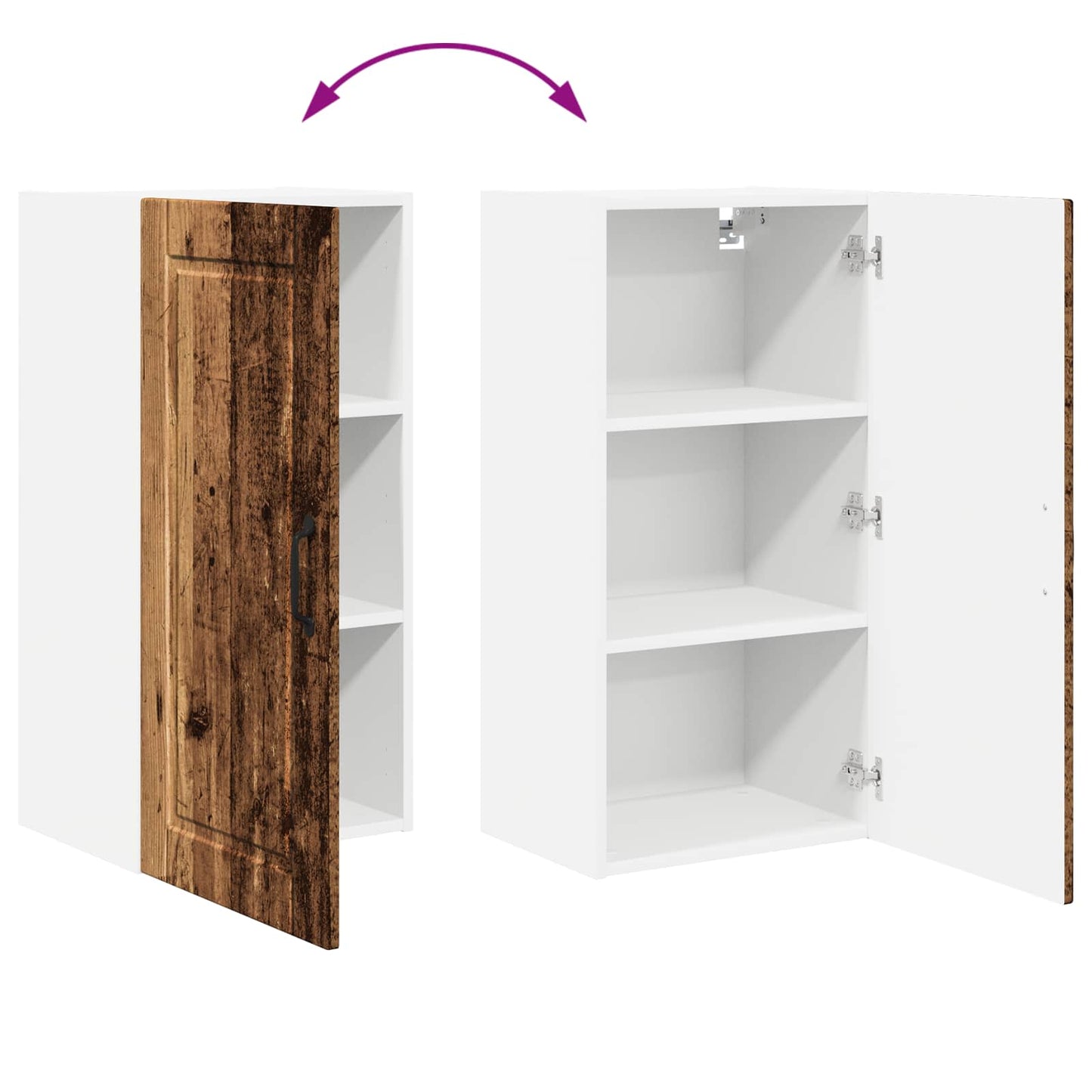 vidaXL Wall Cabinet PORTO Old Wood 40 x 31 x 80 cm Engineered Wood