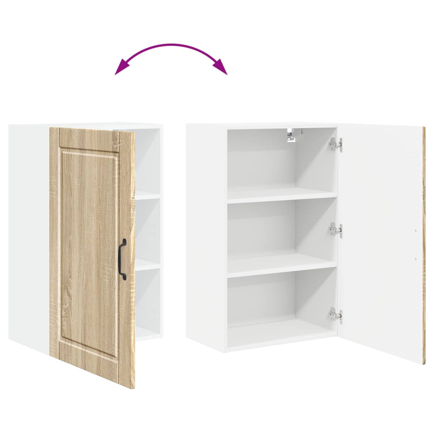vidaXL Wall Cabinet PORTO Sonoma Oak 50 x 31 x 80 cm Engineered Wood