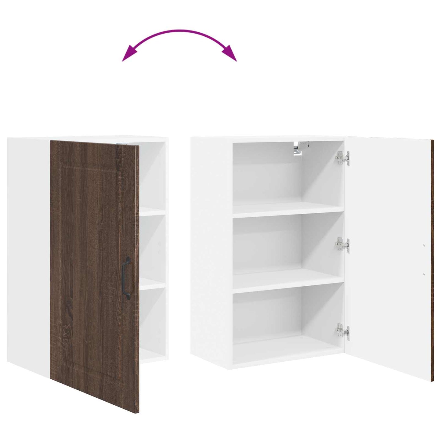 vidaXL Wall Cabinet PORTO Brown Oak 50 x 31 x 80 cm Engineered Wood