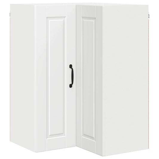 vidaXL Wall Corner Cabinet PORTO White 57 x 57 x 80 cm Engineered Wood