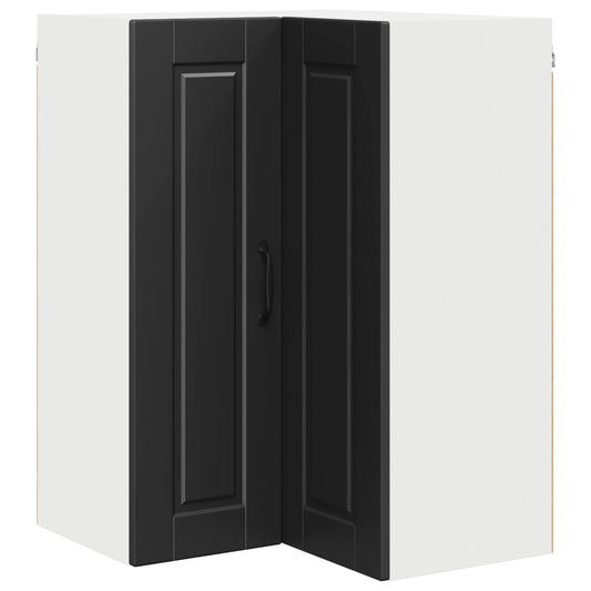 vidaXL Wall Corner Cabinet PORTO Black 57 x 57 x 80 cm Engineered Wood