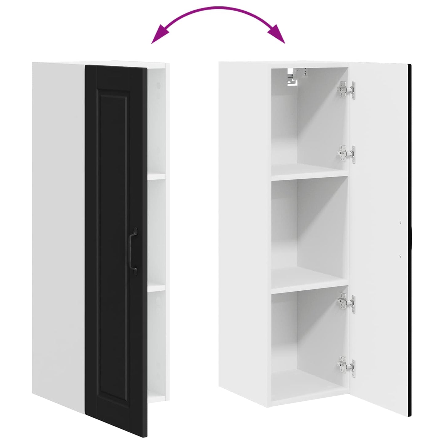 vidaXL Wall Cabinet PORTO Black 30 x 31 x 100 cm Engineered Wood