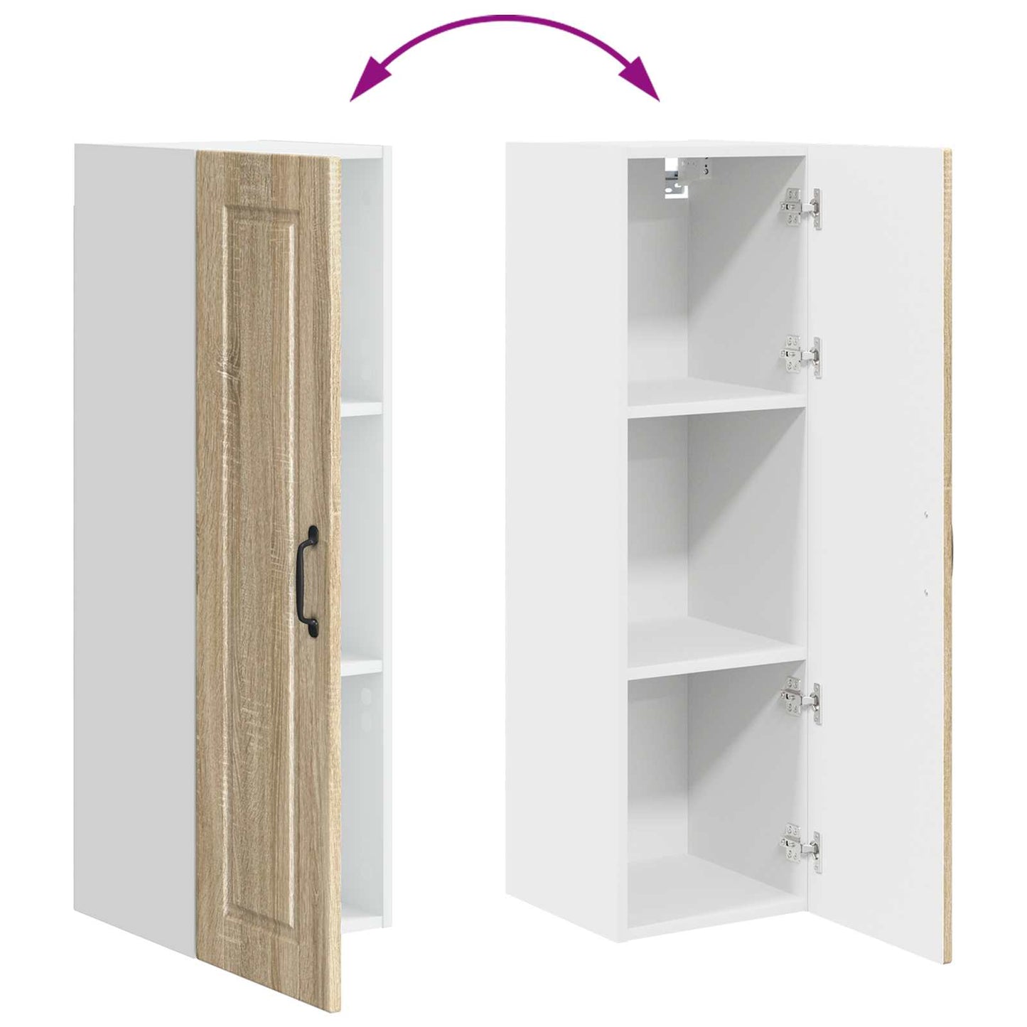 vidaXL Wall Cabinet PORTO Sonoma Oak 30 x 31 x 100 cm Engineered Wood