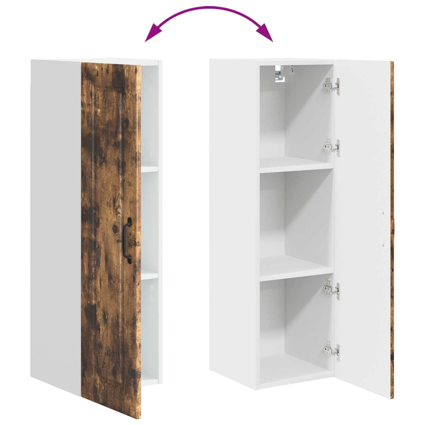 vidaXL Wall Cabinet PORTO Smoked Oak 30 x 31 x 100 cm Engineered Wood