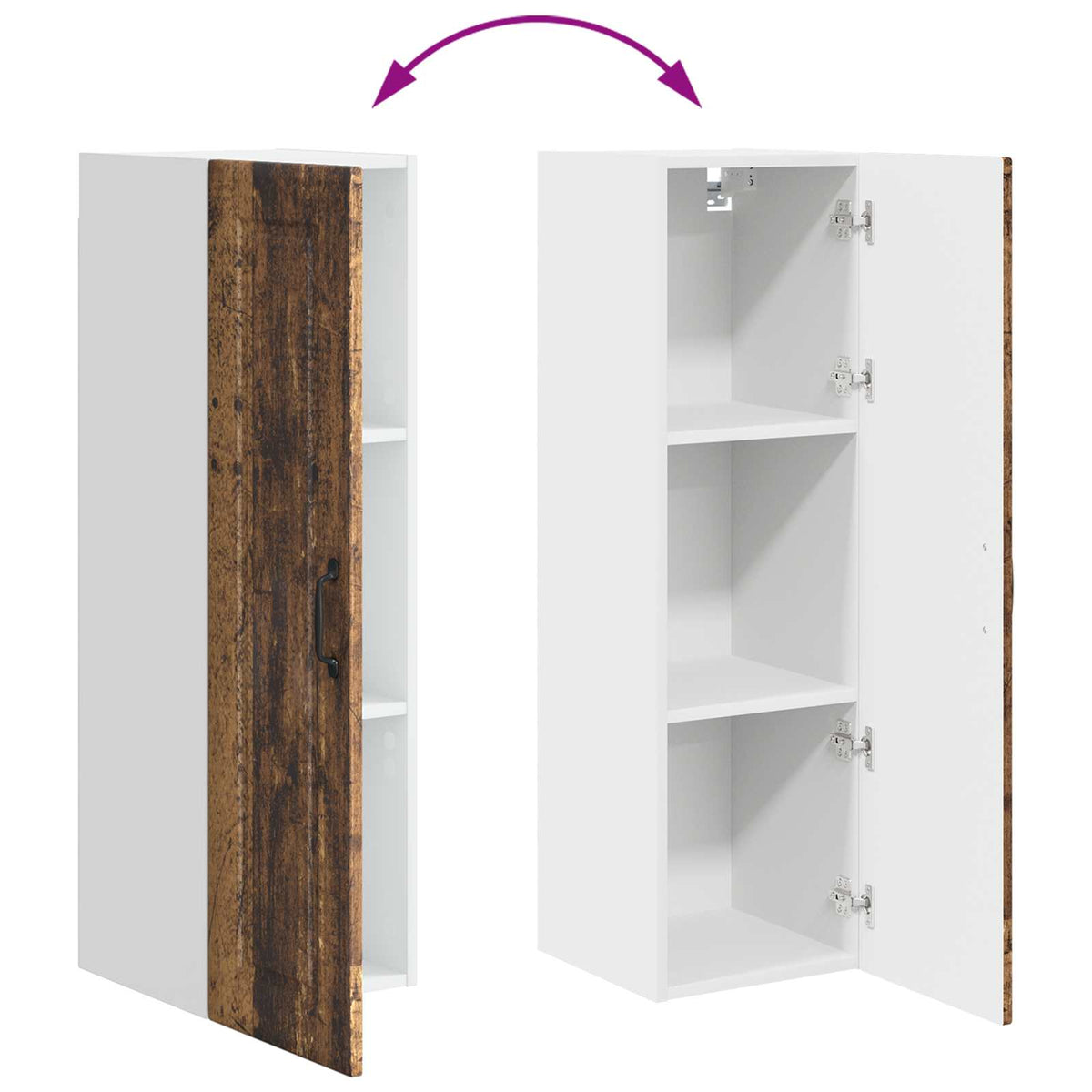 vidaXL Wall Cabinet PORTO Old Wood 30 x 31 x 100 cm Engineered Wood