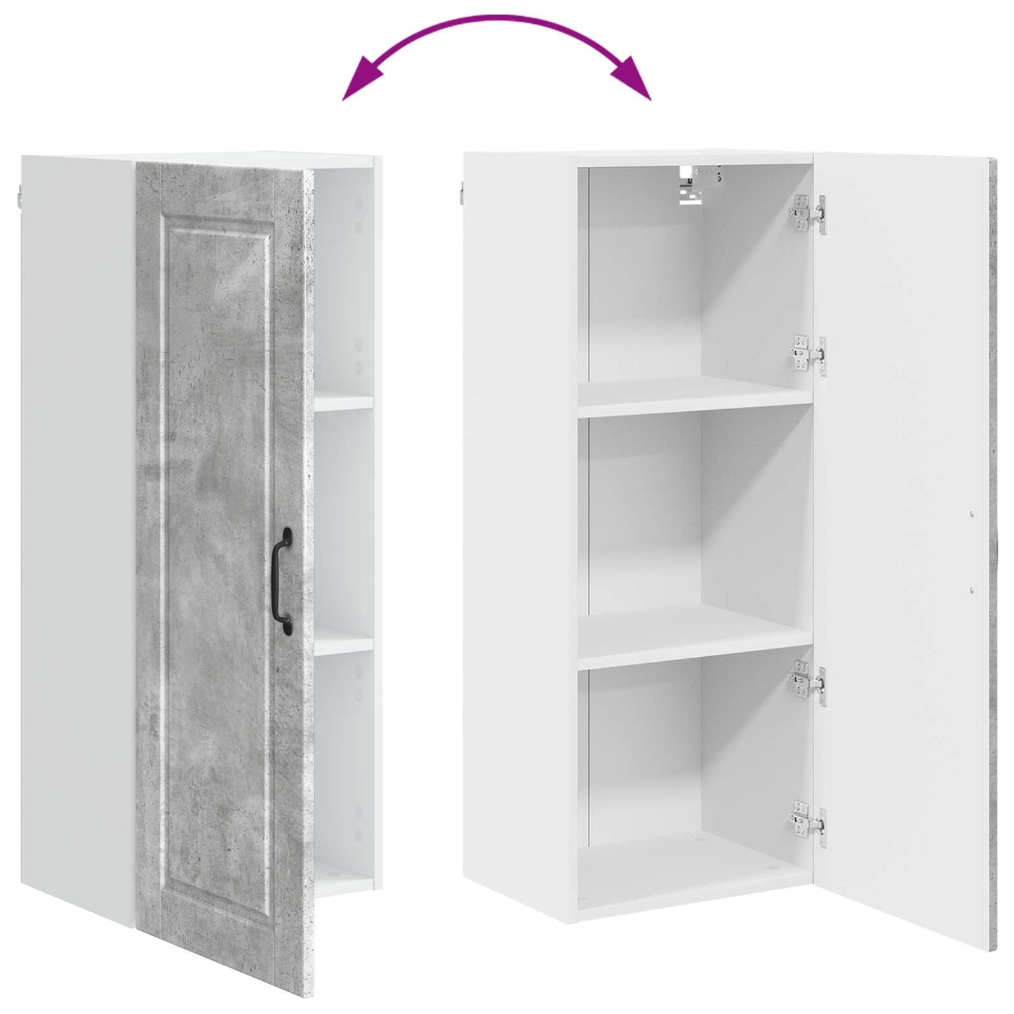 vidaXL Wall Cabinet PORTO Concrete Grey 40 x 31 x 100 cm
