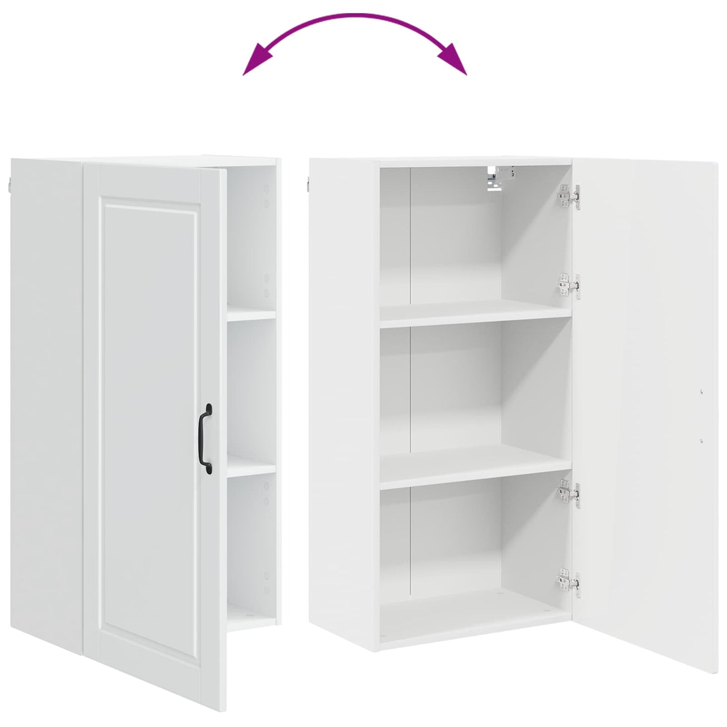 vidaXL Wall Cabinet PORTO High Gloss White 50 x 31 x 100 cm