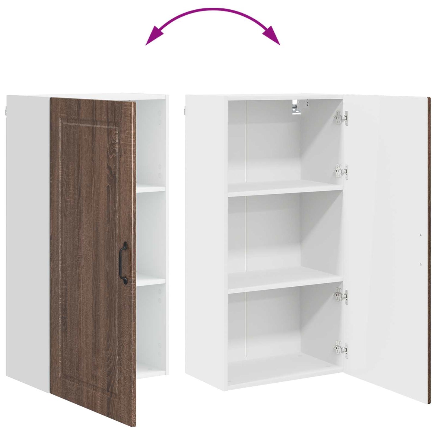 vidaXL Wall Cabinet PORTO Brown Oak 50 x 31 x 100 cm Engineered Wood