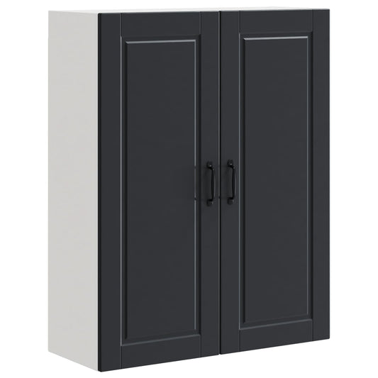 vidaXL Wall Cabinet PORTO Black 80 x 31 x 100 cm Engineered Wood