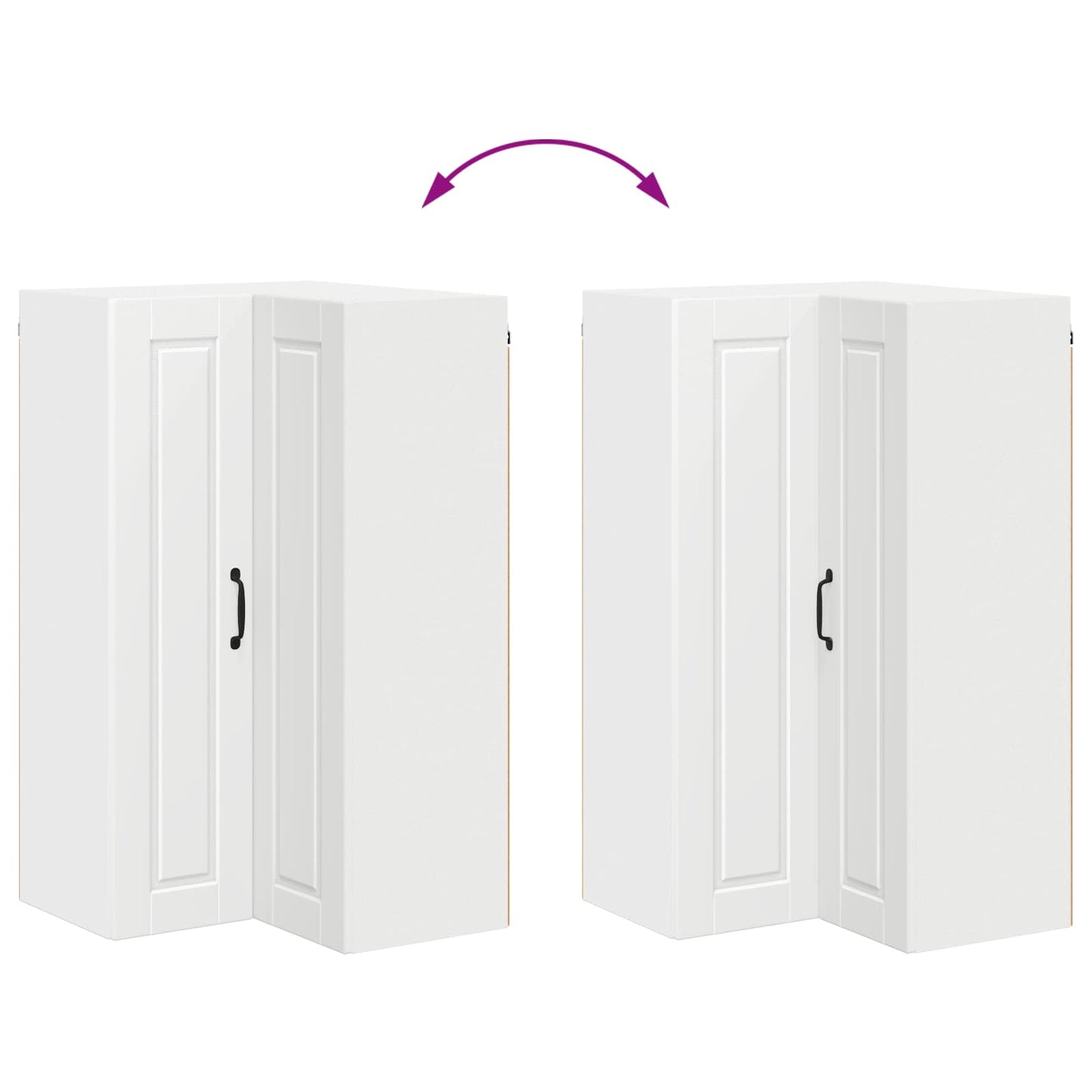 vidaXL Wall Corner Cabinet PORTO White 57 x 57 x 100 cm