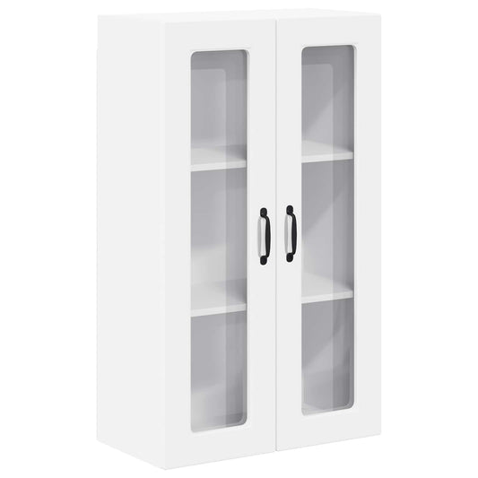 vidaXL Wall Glass Cabinet PORTO White 60 x 31 x 100 cm Engineered Wood