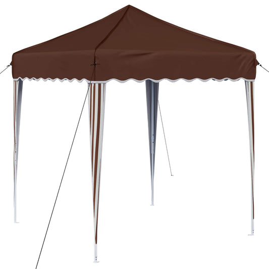vidaXL Pop-up Party Tent 195 x 195 x 245 cm Brown Oxford Fabric
