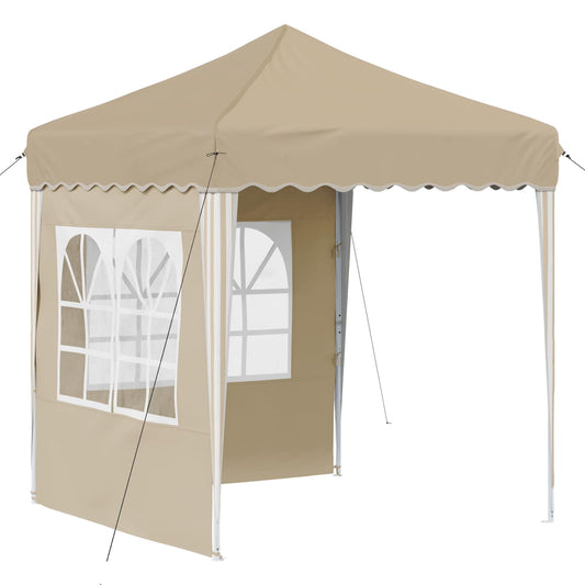 vidaXL Pop-up Party Tent Cream 195 x 195 x 245 cm Oxford Fabric