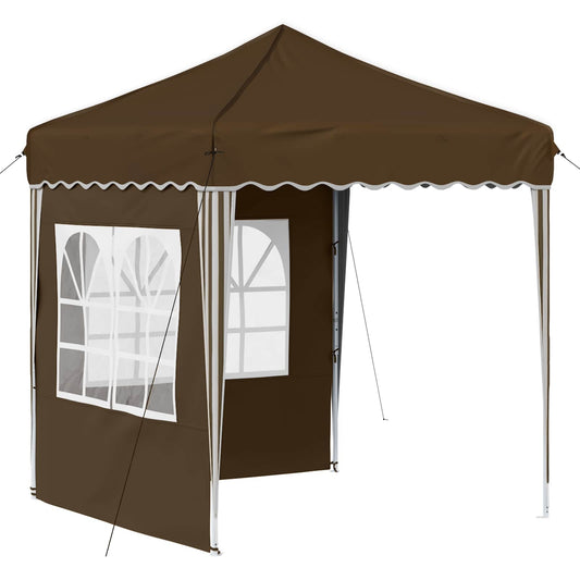 vidaXL Pop-up Party Tent Brown 195 x 195 x 245 cm Oxford Fabric