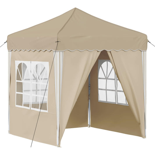 vidaXL Pop-up Party Tent 195 x 195 x 245 cm Cream Oxford Fabric