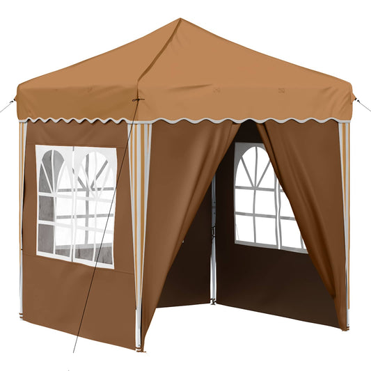 vidaXL Pop-up Party Tent 195 x 195 x 245 cm Beige Oxford Fabric
