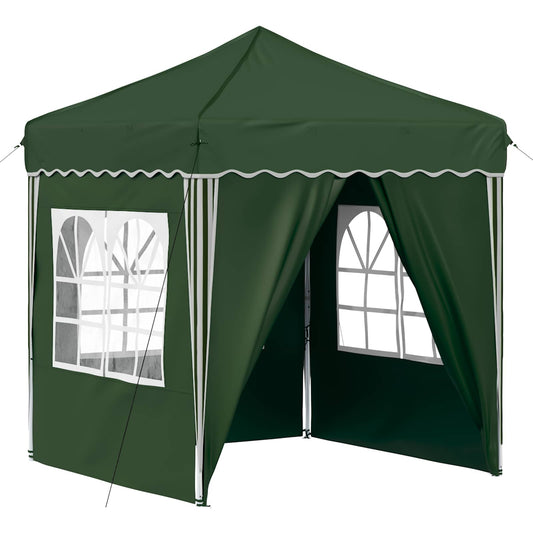 vidaXL Pop-up Party Tent 195 x 195 x 245 cm Green Oxford Fabric