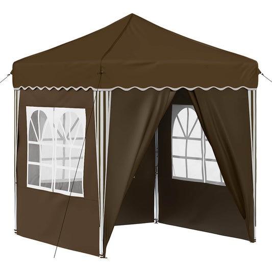 vidaXL Pop-up Party Tent 195 x 195 x 245 cm Taupe Oxford Fabric