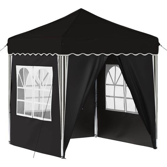 vidaXL Pop-up Party Tent 195 x 195 x 245 cm Black Oxford Fabric