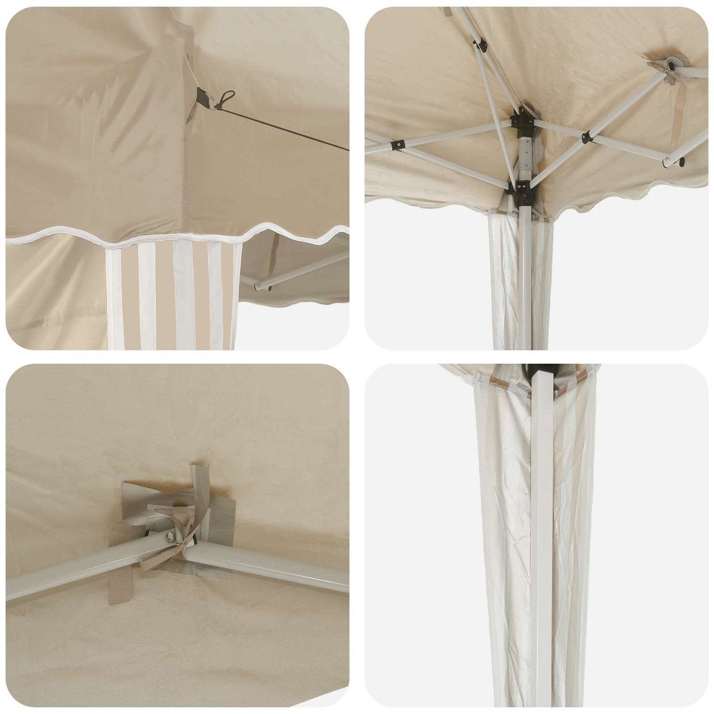 vidaXL Pop-up Party Tent 288 x 288 x 245 cm Cream Oxford Fabric