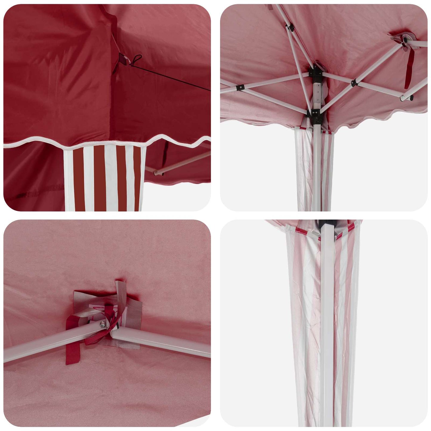 vidaXL Pop-up Party Tent 288 x 288 x 245 cm Burgundy Oxford Fabric