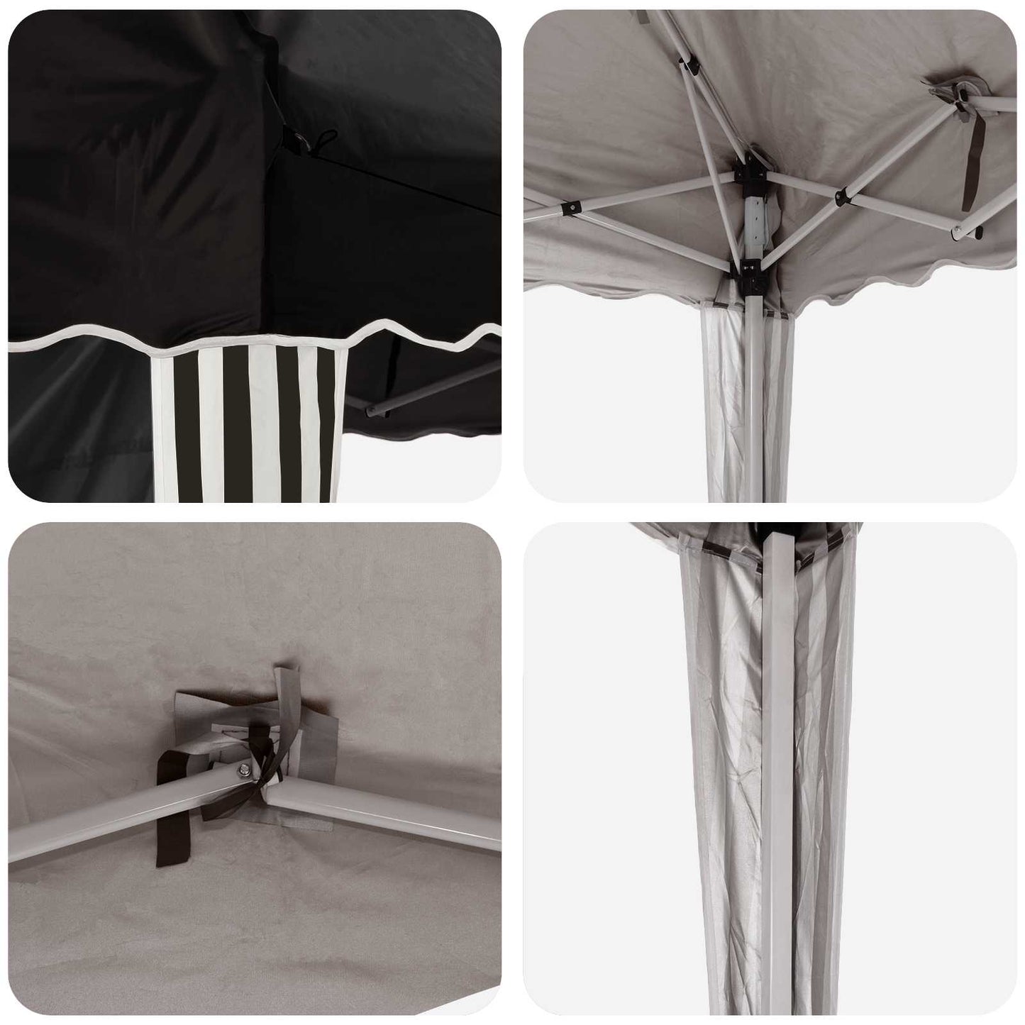 vidaXL Pop-up Party Tent 288 x 288 x 245 cm Black Oxford Fabric