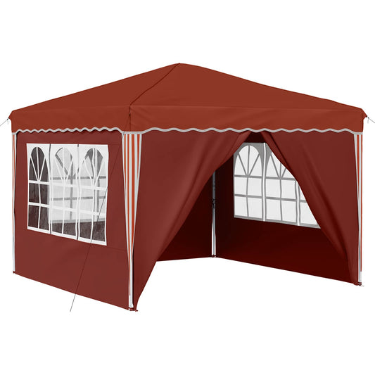 vidaXL Pop-up Party Tent 288 x 288 x 245 cm Terracotta Oxford Fabric