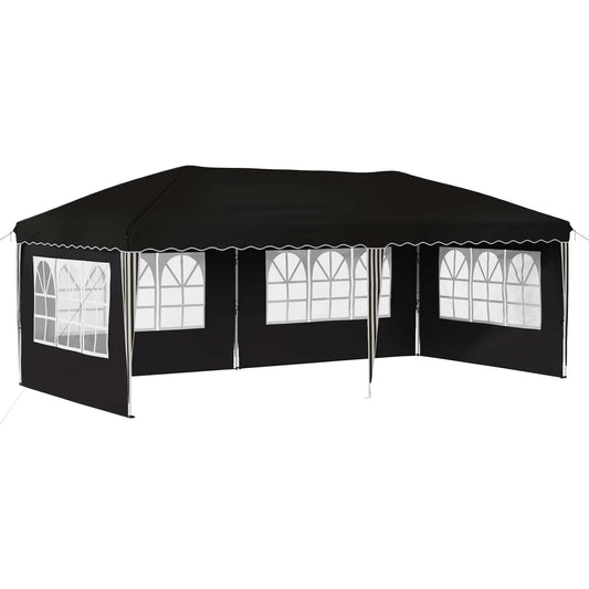 vidaXL Pop-up Party Tent 575 x 289 x 245 cm Black