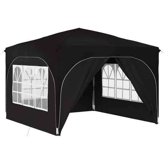 vidaXL Pop-up Party Tent 290 x 290 x 245 cm Black