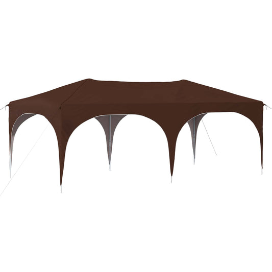 vidaXL Pop-up Party Tent 575 x 288 x 245 cm Brown Oxford Fabric