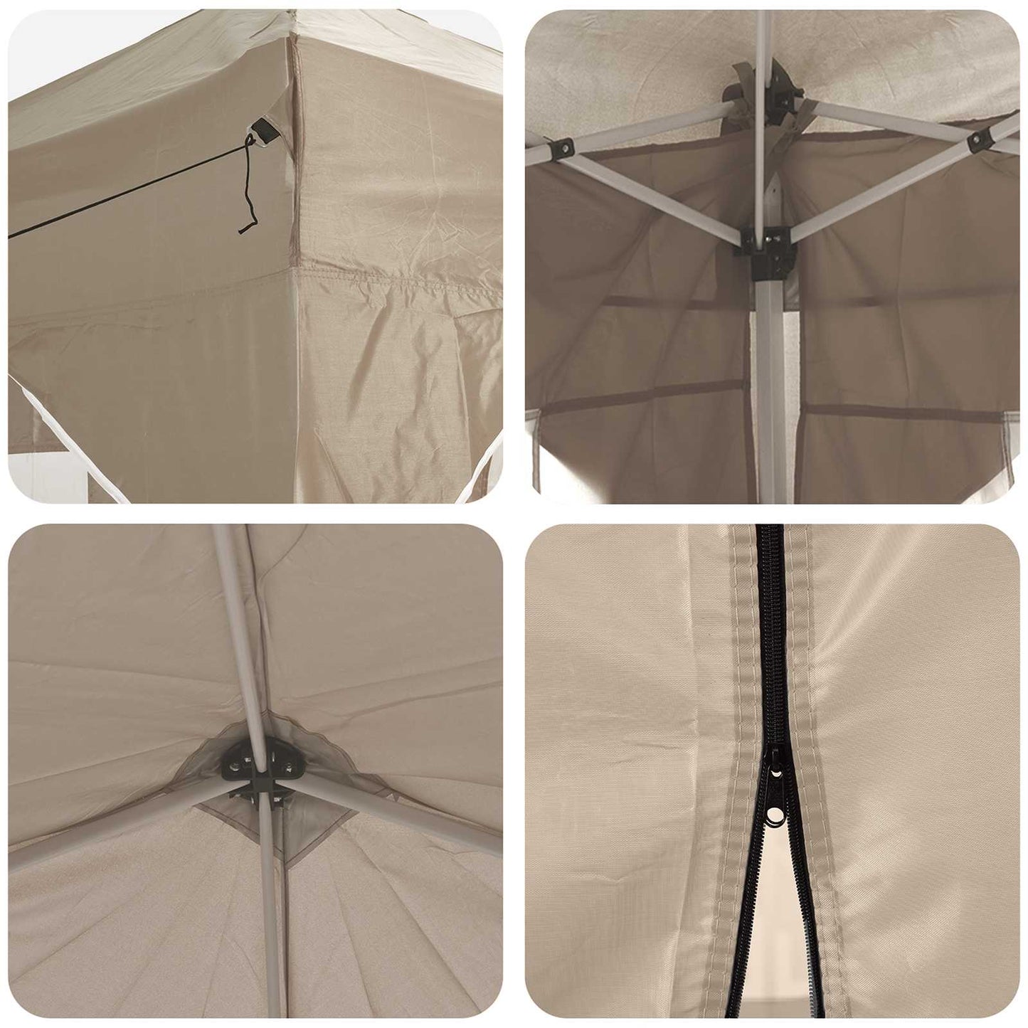 vidaXL Pop-up Party Tent 575 x 288 x 245 cm Cream Oxford Fabric
