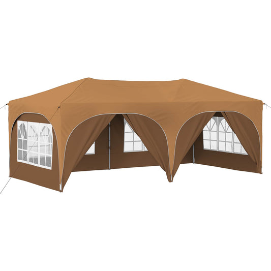 vidaXL Pop-up Party Tent 575 x 288 x 245 cm Beige Oxford Fabric
