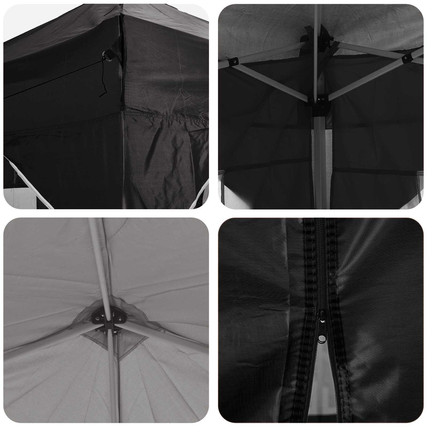 vidaXL Pop-up Party Tent 575 x 288 x 245 cm Black Oxford Fabric