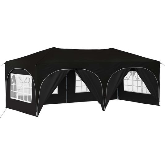 vidaXL Pop-up Party Tent 575 x 288 x 245 cm Black Oxford Fabric