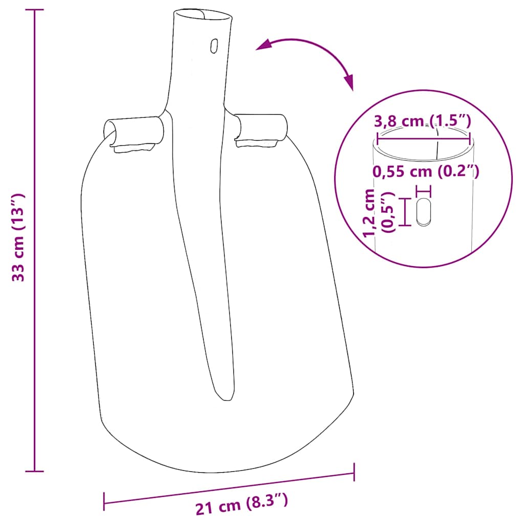 vidaXL Shovel Head Silver 33 x 21 cm Powder-Coated Steel
