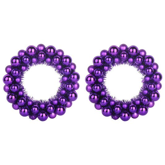 vidaXL Christmas Ball Wreathes 2 pcs Lilac 33 x 33 x 7 cm Polystyrene