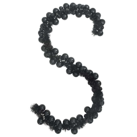vidaXL Christmas Ball Garland Black 186 cm Polystyrene