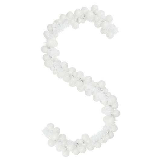 vidaXL Christmas Ball Garland White 186 cm Polystyrene
