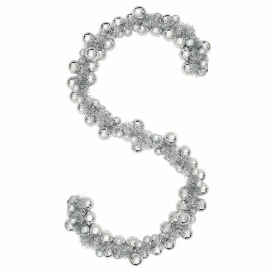 vidaXL Christmas Ball Garland Silver 186 cm Polystyrene