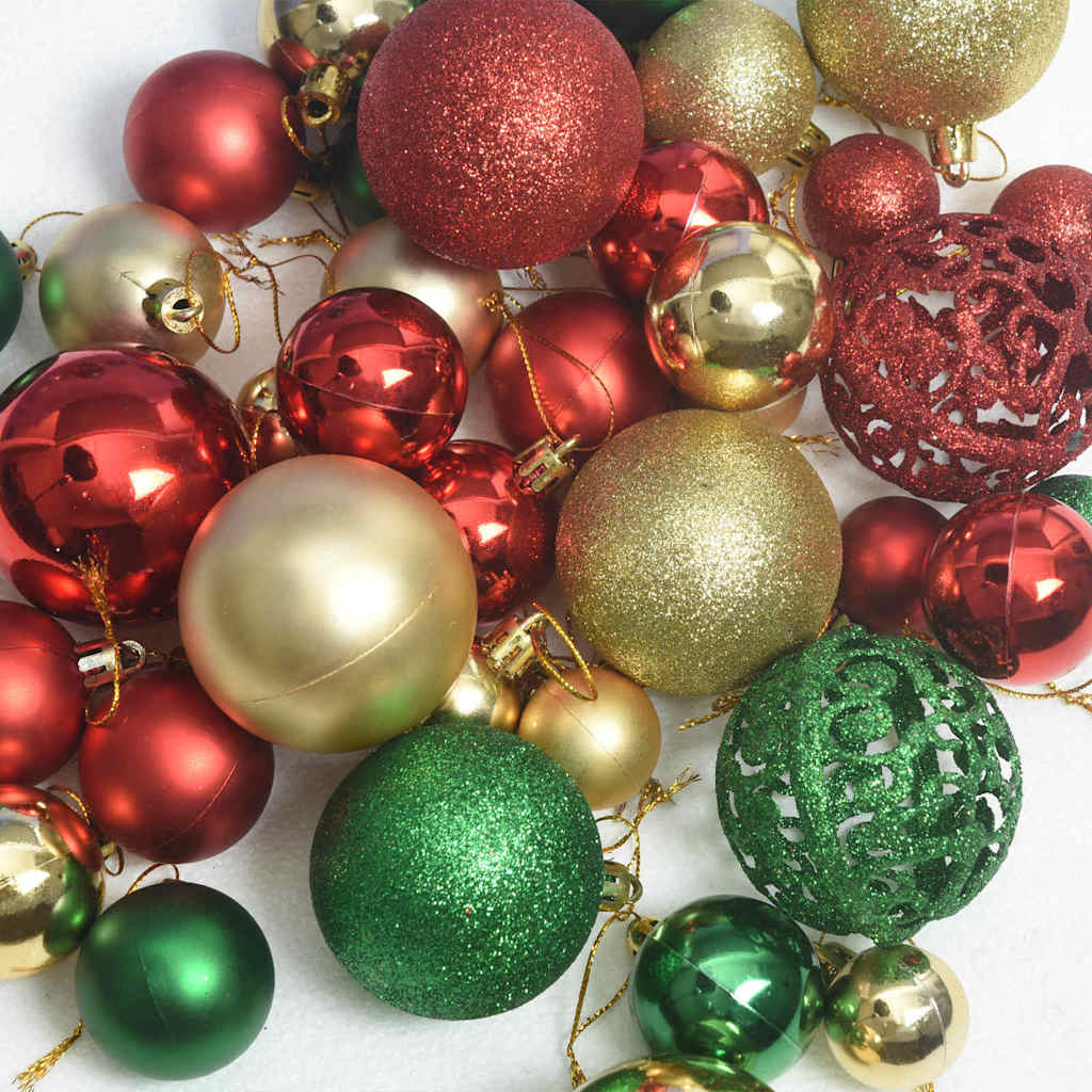 vidaXL Christmas Bauble Set with 150 LEDs 61 pcs Multicolour Plastic