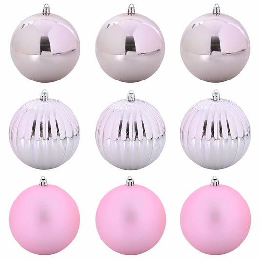 vidaXL Christmas Bauble Set XL 9 pcs Pink Plastic
