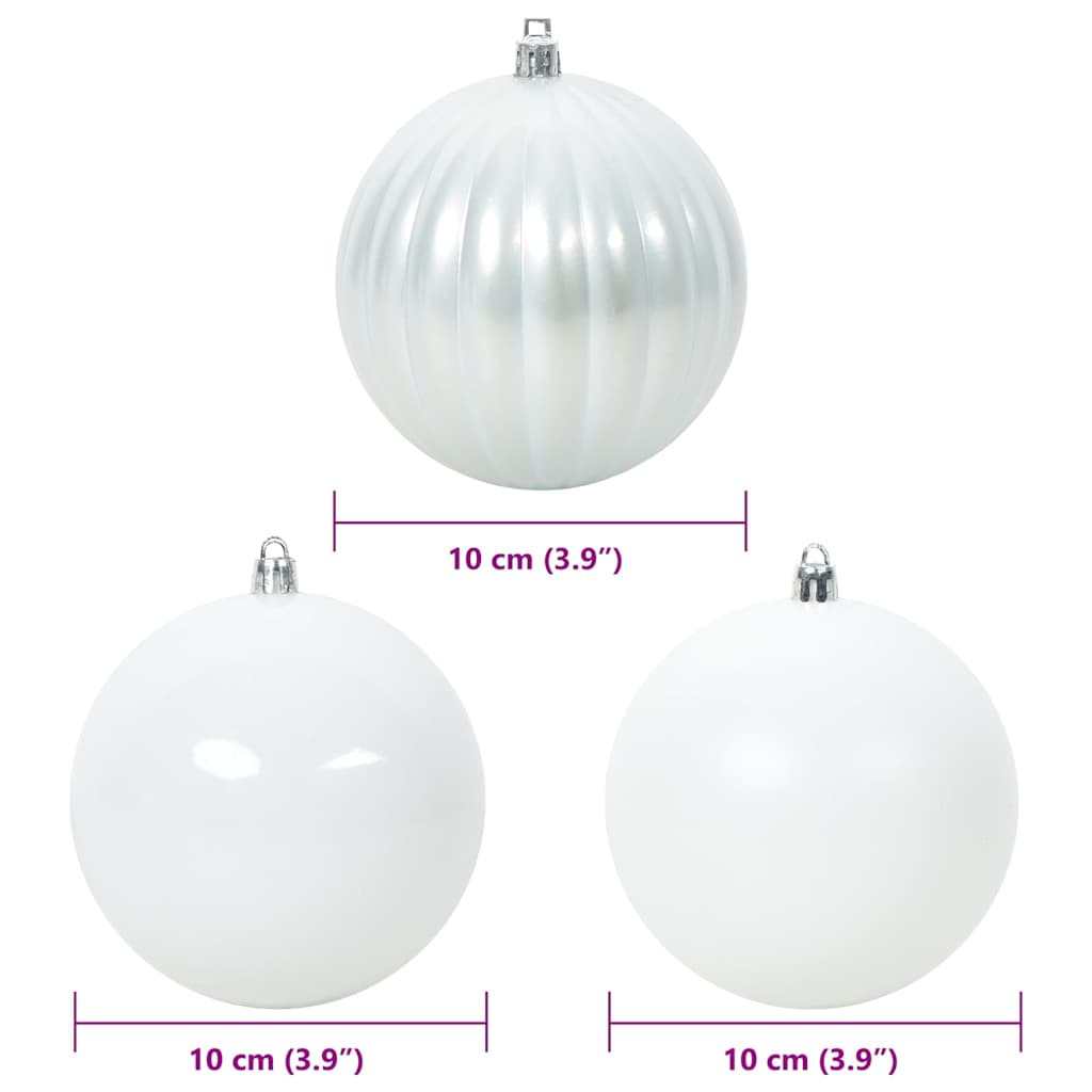 vidaXL Christmas Bauble Set XL 15 pcs White Plastic