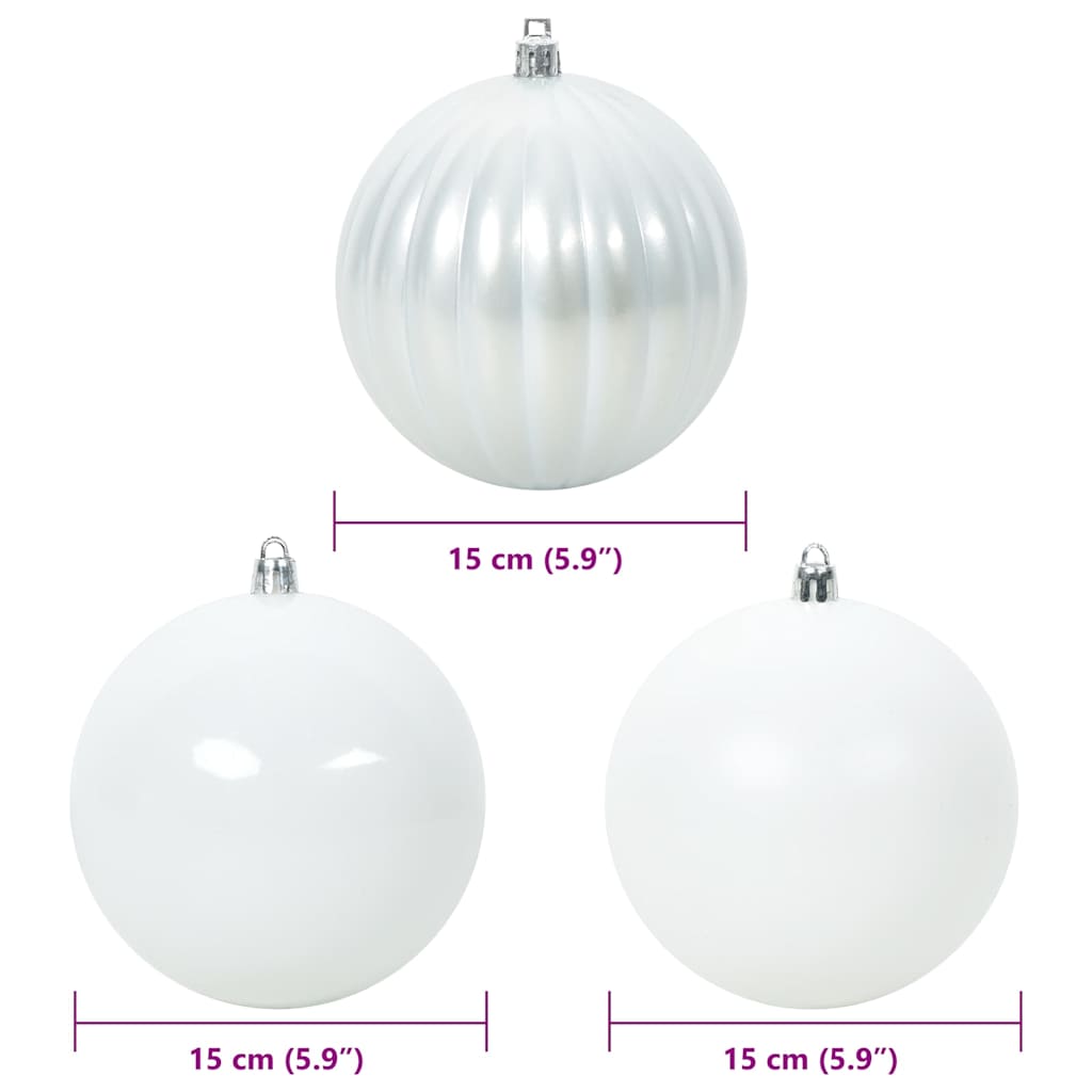 vidaXL Christmas Bauble Set XL 9 pcs White Plastic