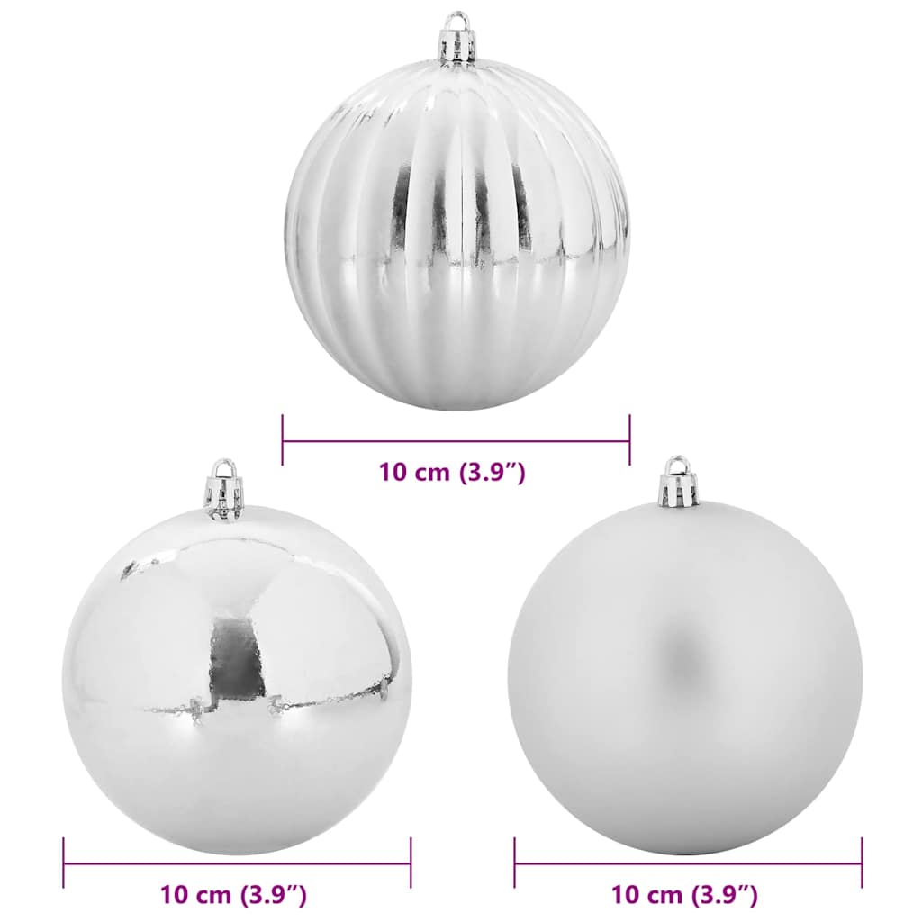 vidaXL Christmas Bauble Set XL 15 pcs Silver Plastic