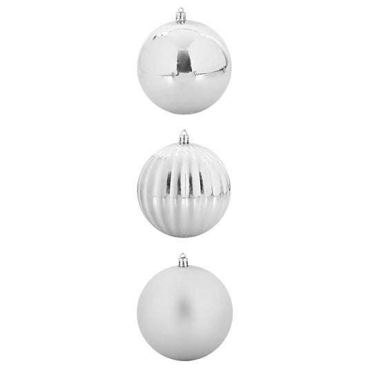 vidaXL Christmas Bauble Set XXL 3 pcs Silver Plastic